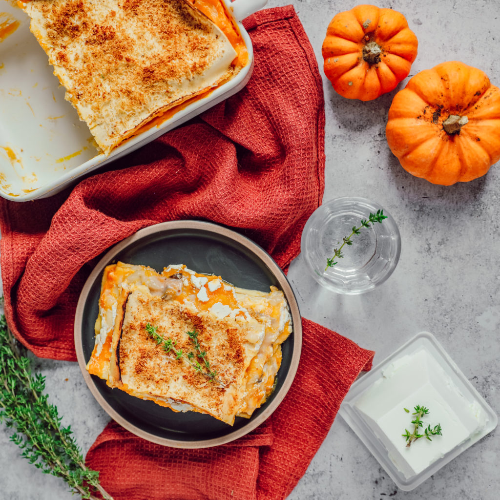 The Kitchen of Happiness - Lasagnes au butternut, chèvre & champignons ...